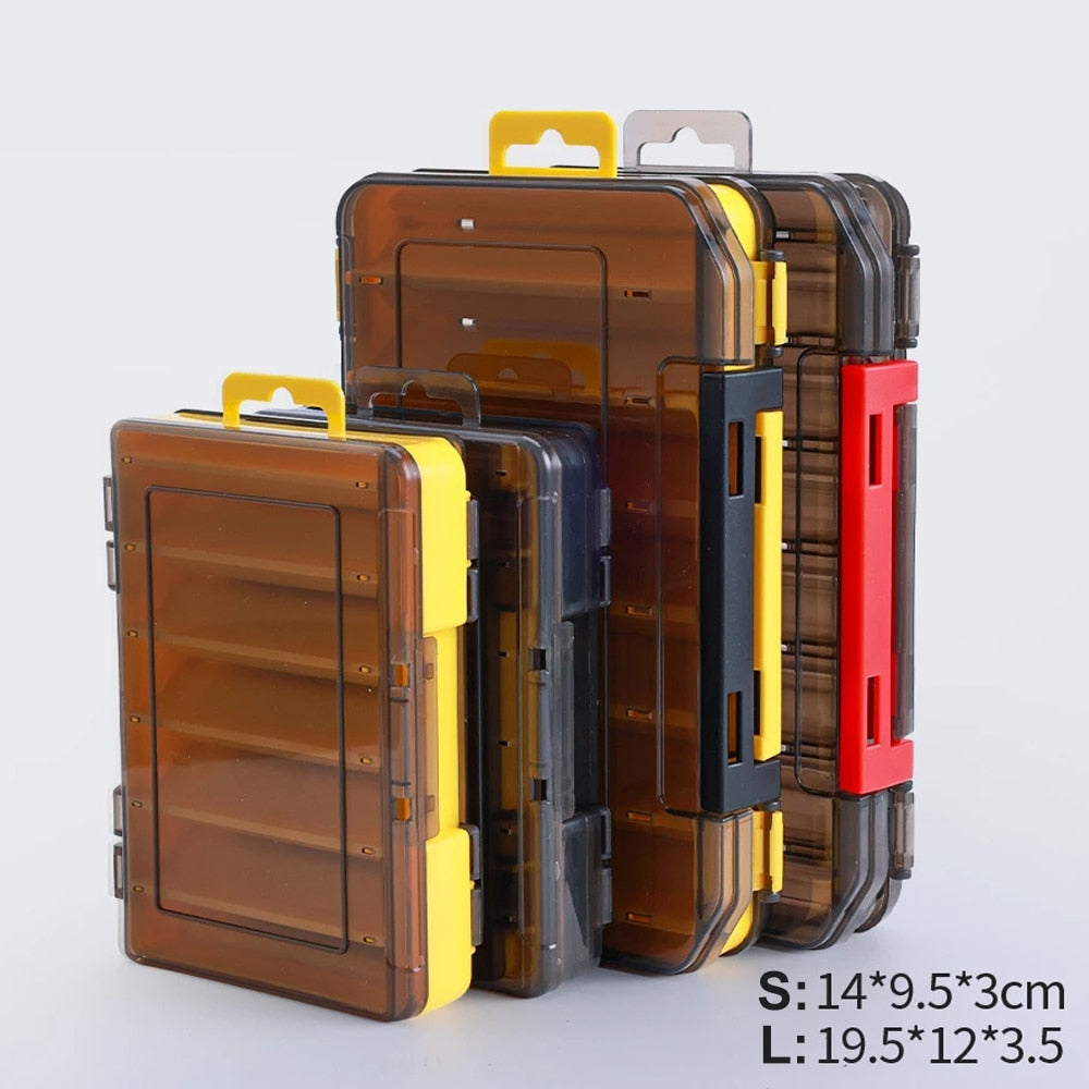Fishing Tackle Box Lure Storage 14 Compartments Double Sided Open Case  Strength Container Baits Gear Accesorios Pesca Tools Set